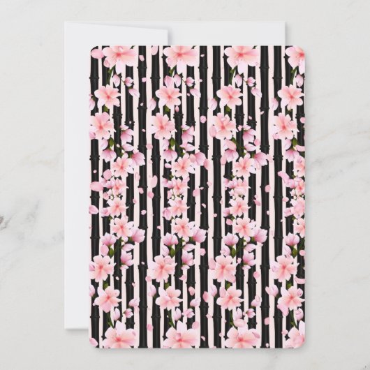 Sakura Spring Cherry Blossoms Babydusche Einladung (Rückseite)