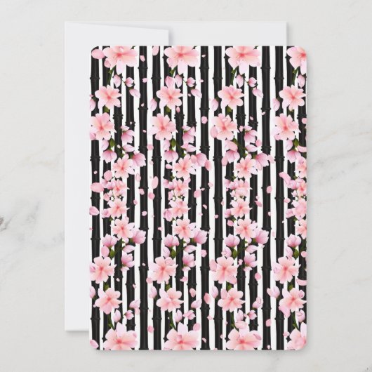 Sakura Spring Cherry Blossoms Babydusche Einladung (Rückseite)