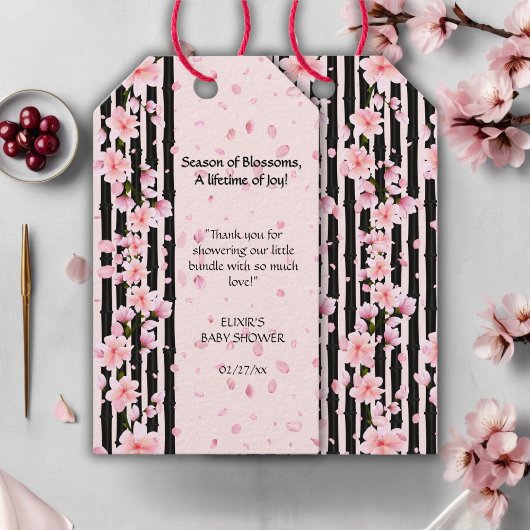 Sakura Spring Cherry Blossoms Babydusche Geschenkanhänger