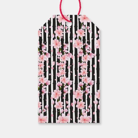 Sakura Spring Cherry Blossoms Babydusche Geschenkanhänger (Rückseite)