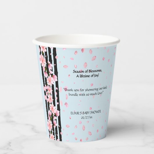 Sakura Spring Cherry Blossoms Babydusche Pappbecher (Vorderseite)