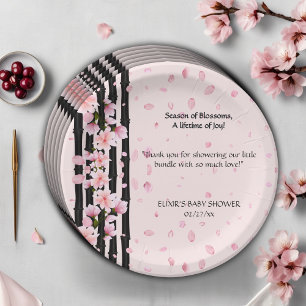 Sakura Spring Cherry Blossoms Babydusche Pappteller