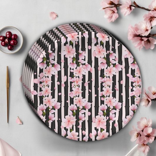 Sakura Spring Cherry Blossoms Babydusche Pappteller