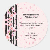 Sakura Spring Cherry Blossoms Babydusche Runder Aufkleber (Vorderseite)