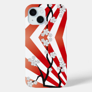 Sakura Sunrise Zen Streifen Weißes Kirschblüten Case-Mate iPhone Hülle