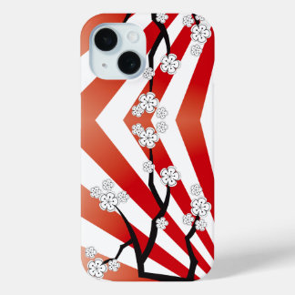 Sakura Sunrise Zen Streifen Weißes Kirschblüten Case-Mate iPhone Hülle