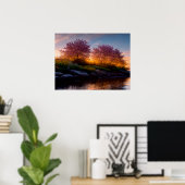 Sakura Sunset: Riverside Reverie Poster (Heimbüro)