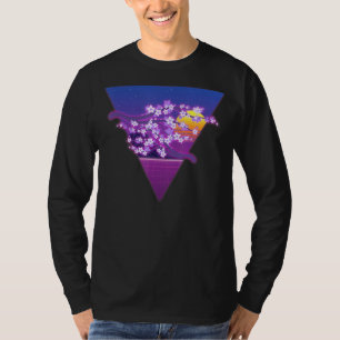 Sakura Sunset Synthwave Japanese Vaporwave Cherry T-Shirt