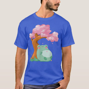 Sakura Süßer Frosch Kawaii Japanischer Kirschblüte T-Shirt