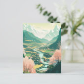 Sakura Tal Feiertagspostkarte (Stehend Vorderseite)