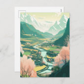 Sakura Tal Feiertagspostkarte (Vorne/Hinten)