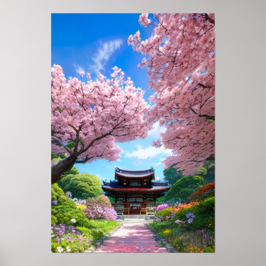 Sakura Temple Garden Poster (Vorne)