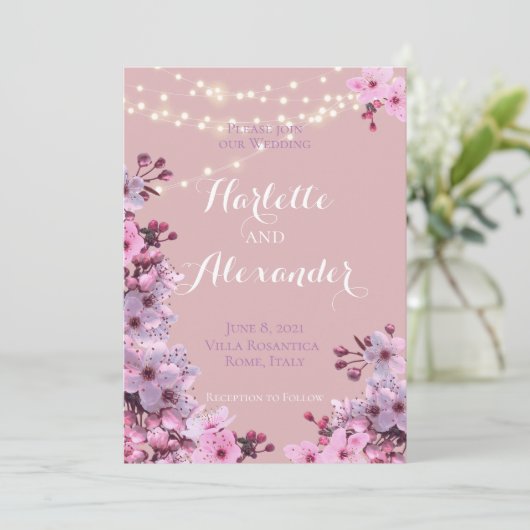 Sakura Theme Einladung (Stehend Vorderseite)