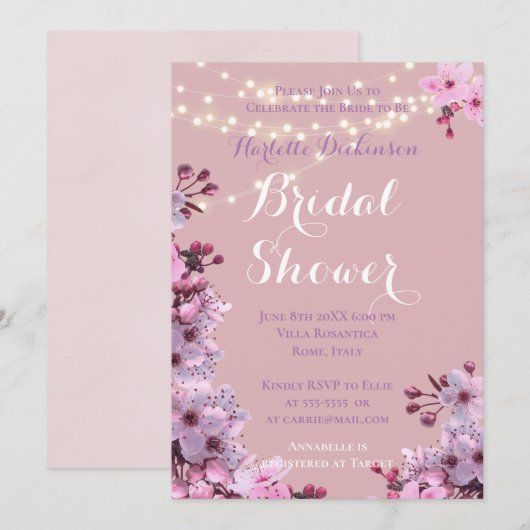 Sakura Theme Einladung (Vorne/Hinten)