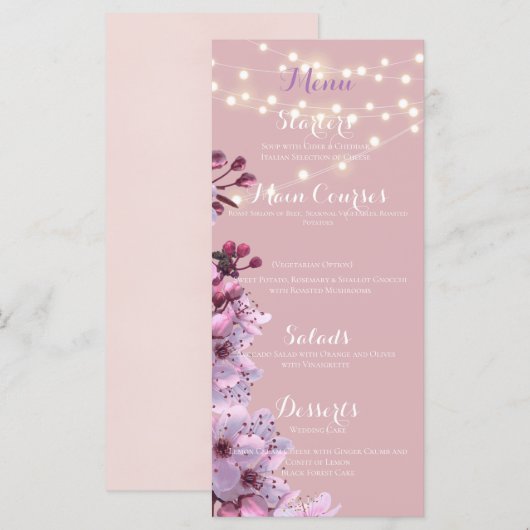 Sakura Theme Menükarte (Vorne/Hinten)