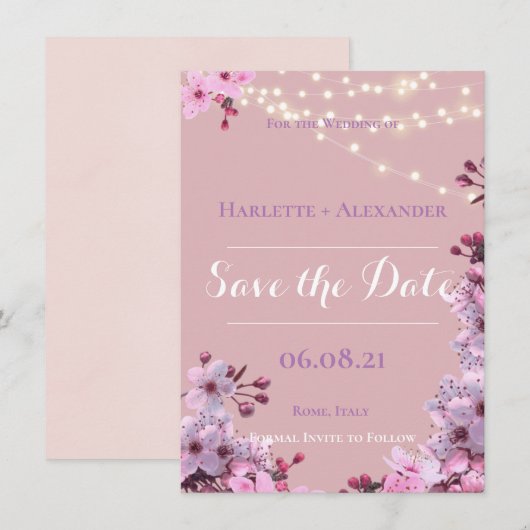 Sakura Theme Save The Date (Vorne/Hinten)