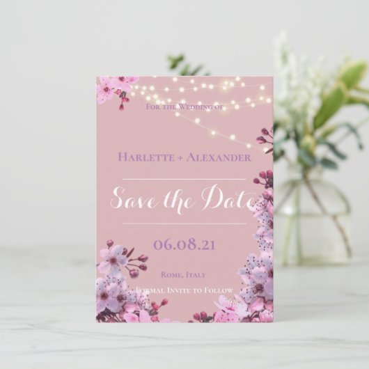 Sakura Theme Save The Date (Stehend Vorderseite)