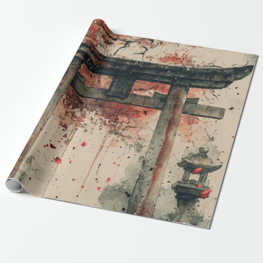 Sakura Torii-Tuschewaschkunst Geschenkpapier (Ungerollt)