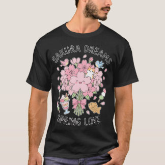 Sakura-Träume Frühlingsliebe Kawaii Kirschblüte T-Shirt
