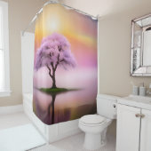 Sakura Tree bei Sonnenaufgang Duschvorhang (Beispiel)