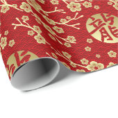 Sakura Tree Blossom und Symbol des Drachen Geschenkpapier (Rolleneckpunkt)