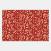 Sakura Tree Blossom und Symbol des Drachen Geschenkpapier Set (Vorderseite)