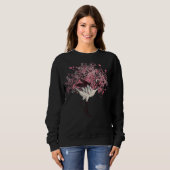 Sakura Tree Cherry Blossom Crane Bird Japanischer Sweatshirt (Vorne ganz)