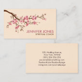 Sakura Tree - Cherry Blossom - sanfte rosa Pastell Visitenkarte (Vorne/Hinten)