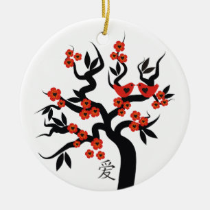 Sakura Tree Chinesische Liebe Symbol Sonderschmuck Keramikornament