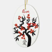 Sakura Tree Chinesische Liebe Symbol Sonderschmuck Keramikornament (Links)