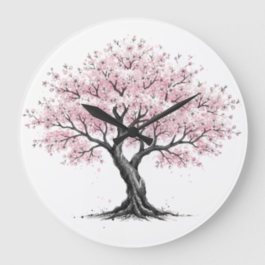 Sakura Tree Clock Große Wanduhr (Vorderseite)
