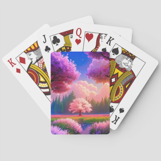Sakura Tree im Grünen Spielkarten (Rückseite)