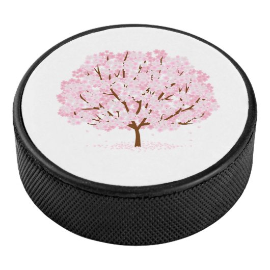 Sakura Tree in Full Bloom - Elegantes Frühjahrsdes Eishockey Puck (3/4)