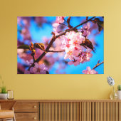 Sakura Tree in rosa Blüte Leinwanddruck (Insitu (Wohnzimmer))