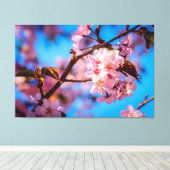 Sakura Tree in rosa Blüte Leinwanddruck (Insitu (Holzboden))