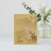 Sakura Tree in sepia mit haiku :: Postkarte (Stehend Vorderseite)