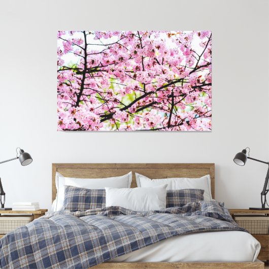 Sakura Tree in voller rosa Blüte im Frühling Leinwanddruck (Insitu (Schlafzimmer))