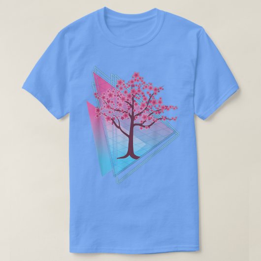 Sakura Tree Japan Retro 80er Art Vaporwave Cherry  T-Shirt (Design vorne)