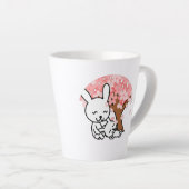 Sakura Tree Niedlich Kawaii Bunny Couple Milchtasse (Rechte Ecke)