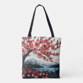 Sakura tree Paper Art, Baum mit roten Blume Tasche (Rückseite)