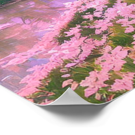 Sakura Trees am Serenufer Poster (Ecke)