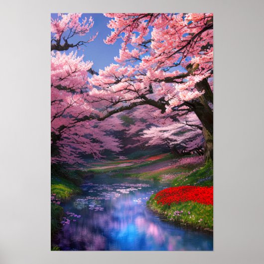 Sakura Trees Embrace Poster (Vorne)