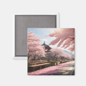 Sakura Trees in Japan Magnet (Vorderseite/Rückseite)