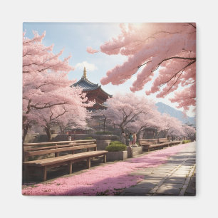 Sakura Trees in Japan Magnet