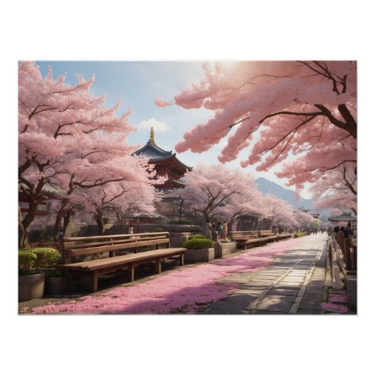 Sakura Trees in Japan Poster (Vorderseite)