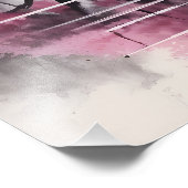 Sakura über den Fluss Ink Painting Fotodruck (Ecke)