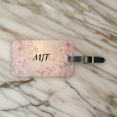 Sakura und Golden Light Cherry Blossom Monogramm Gepäckanhänger