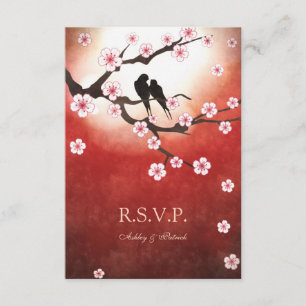 Sakura und liebende Vögel UAWG RSVP Karte
