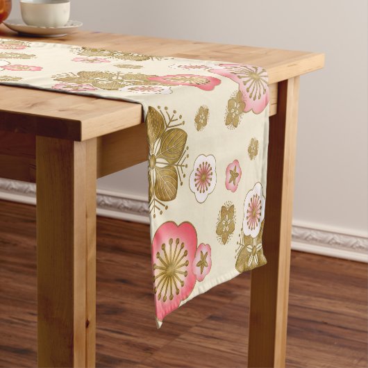 Sakura v2 japanese muster TABLE RUNNER Kurzer Tischläufer (Beispiel)