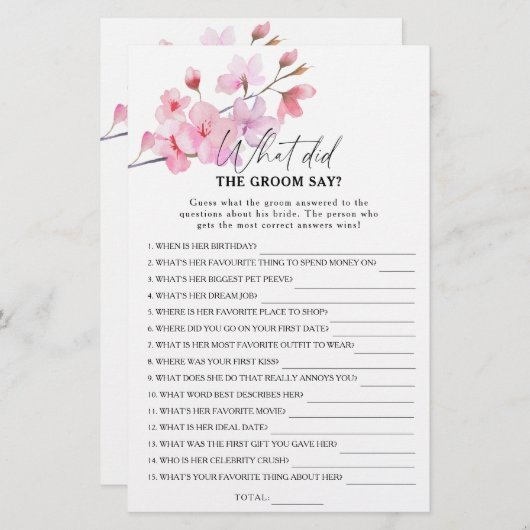 Sakura - Was hat der Bräutigam zu Brautspiel gesag (Vorne/Hinten)